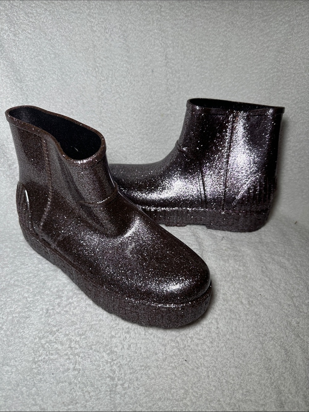 Kids Glitter Rain Boots - Black Sparkle
